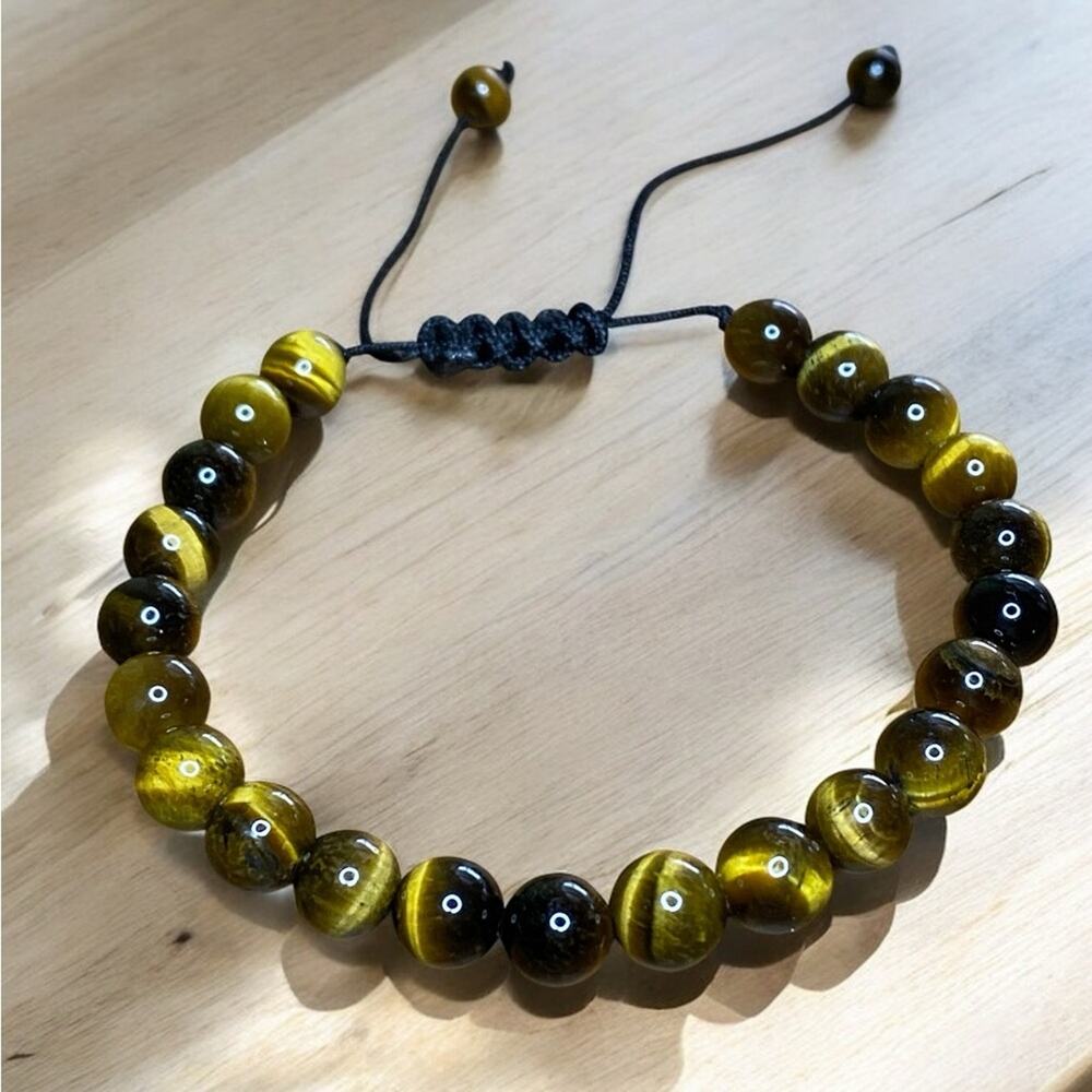 Tiger Eye 8MM Gemstone Adjustable Ankle/Bracelet NEW